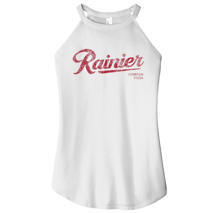 Rainier Beer Mountain Fresh Logo Authentic Vintage Look Women's Perfect Tri Rocker Tank