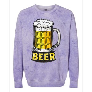 Retro Beer Mug With Foam Print Colorblast Crewneck Sweatshirt