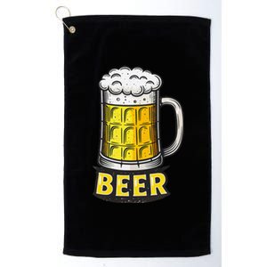 Retro Beer Mug With Foam Print Platinum Collection Golf Towel