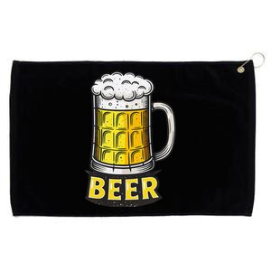 Retro Beer Mug With Foam Print Grommeted Golf Towel