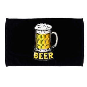 Retro Beer Mug With Foam Print Microfiber Hand Towel