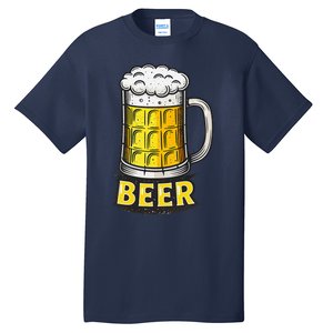 Retro Beer Mug With Foam Print Tall T-Shirt