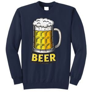 Retro Beer Mug With Foam Print Tall Sweatshirt