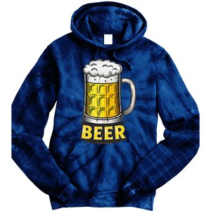 Retro Beer Mug With Foam Print Tie Dye Hoodie