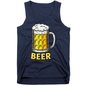 Retro Beer Mug With Foam Print Tank Top