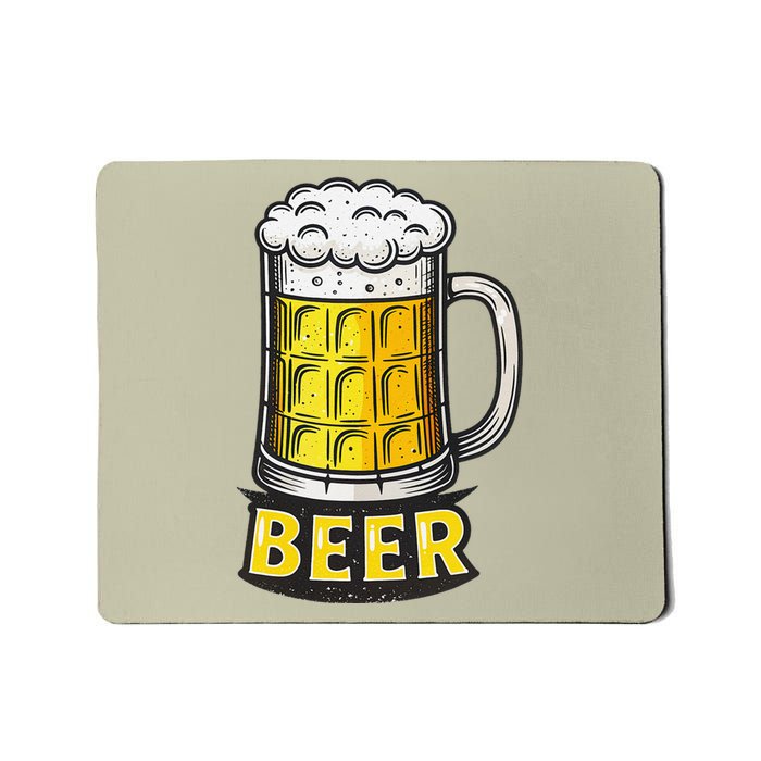 Retro Beer Mug With Foam Print Mousepad