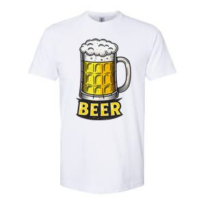 Retro Beer Mug With Foam Print Softstyle CVC T-Shirt