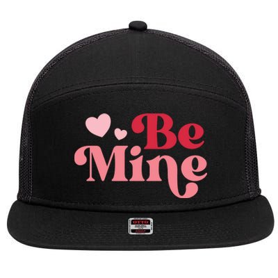 Romantic Be Mine Love Heart 7 Panel Mesh Trucker Snapback Hat