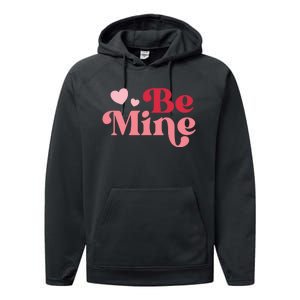 Romantic Be Mine Love Heart Performance Fleece Hoodie