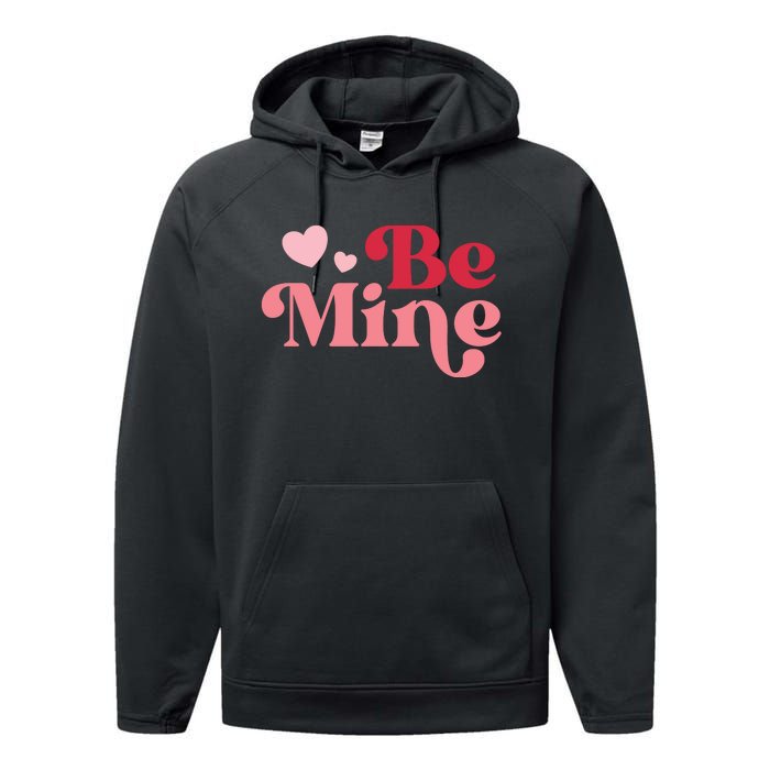 Romantic Be Mine Love Heart Performance Fleece Hoodie