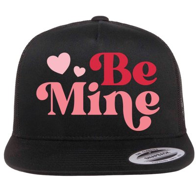 Romantic Be Mine Love Heart Flat Bill Trucker Hat