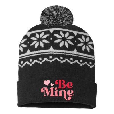 Romantic Be Mine Love Heart USA-Made Snowflake Beanie