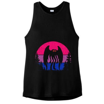 Retro Bi Mothman Bisexual Pride Point Pleasant Cryptid Ladies PosiCharge Tri-Blend Wicking Tank