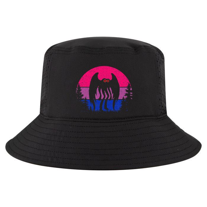 Retro Bi Mothman Bisexual Pride Point Pleasant Cryptid Cool Comfort Performance Bucket Hat