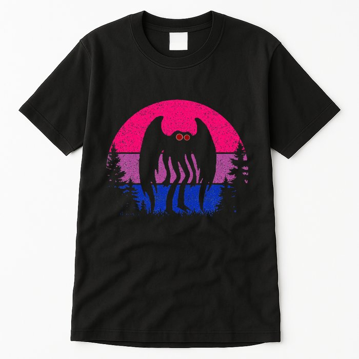 Retro Bi Mothman Bisexual Pride Point Pleasant Cryptid Tall T-Shirt