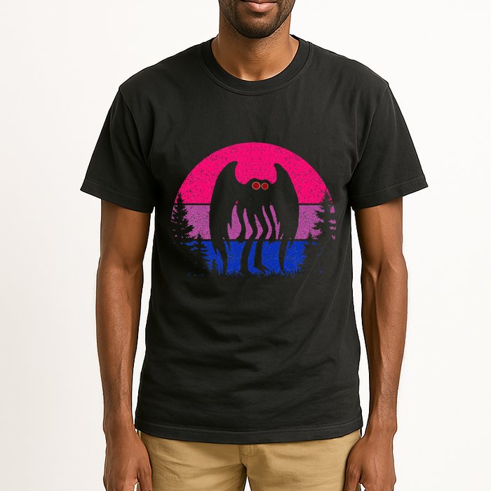 Retro Bi Mothman Bisexual Pride Point Pleasant Cryptid Tall T-Shirt