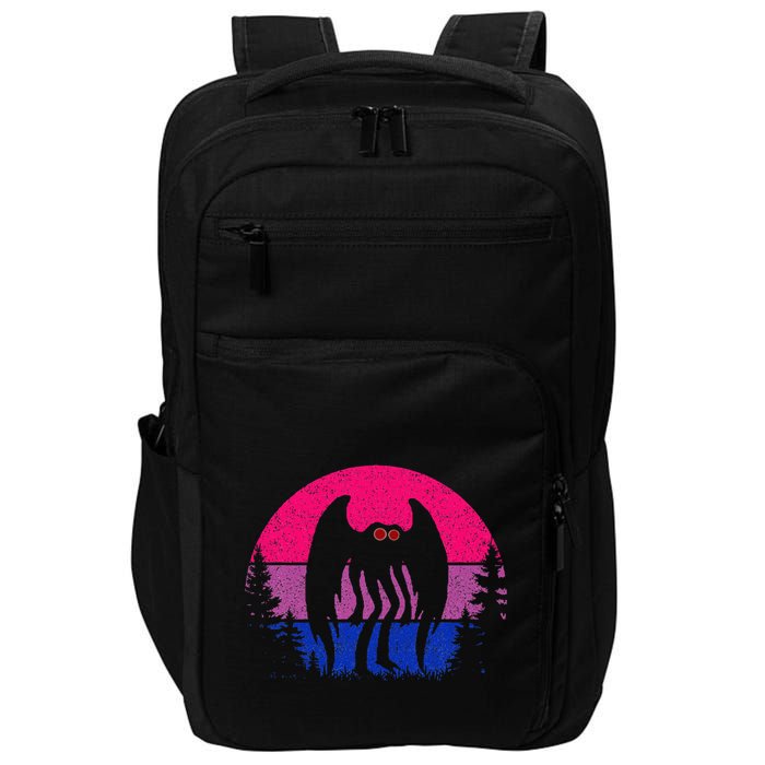 Retro Bi Mothman Bisexual Pride Point Pleasant Cryptid Impact Tech Backpack