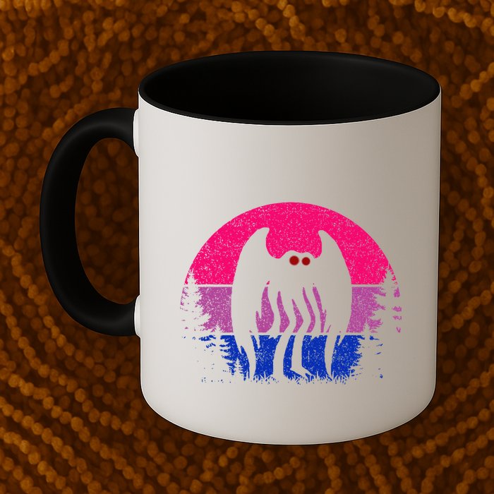 Retro Bi Mothman Bisexual Pride Point Pleasant Cryptid Mug