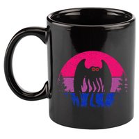 Retro Bi Mothman Bisexual Pride Point Pleasant Cryptid 11oz C Handle Ceramic Mug