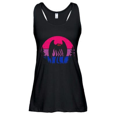 Retro Bi Mothman Bisexual Pride Point Pleasant Cryptid Ladies Essential Flowy Tank