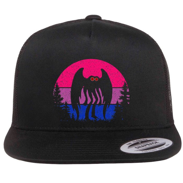 Retro Bi Mothman Bisexual Pride Point Pleasant Cryptid Flatbill Hat
