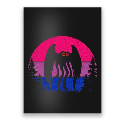 Retro Bi Mothman Bisexual Pride Point Pleasant Cryptid Poster