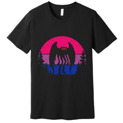 Retro Bi Mothman Bisexual Pride Point Pleasant Cryptid Premium T-Shirt