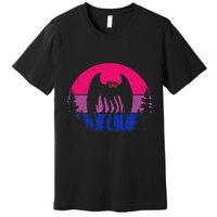 Retro Bi Mothman Bisexual Pride Point Pleasant Cryptid Premium T-Shirt
