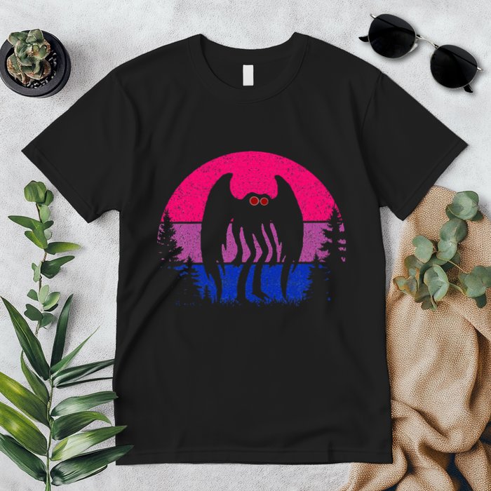 Retro Bi Mothman Bisexual Pride Point Pleasant Cryptid Premium T-Shirt
