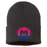 Retro Bi Mothman Bisexual Pride Point Pleasant Cryptid Sustainable Knit Beanie