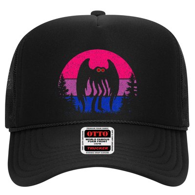 Retro Bi Mothman Bisexual Pride Point Pleasant Cryptid Trucker Hat