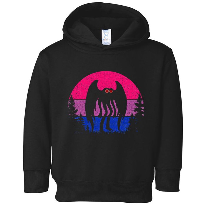 Retro Bi Mothman Bisexual Pride Point Pleasant Cryptid Toddler Hoodie