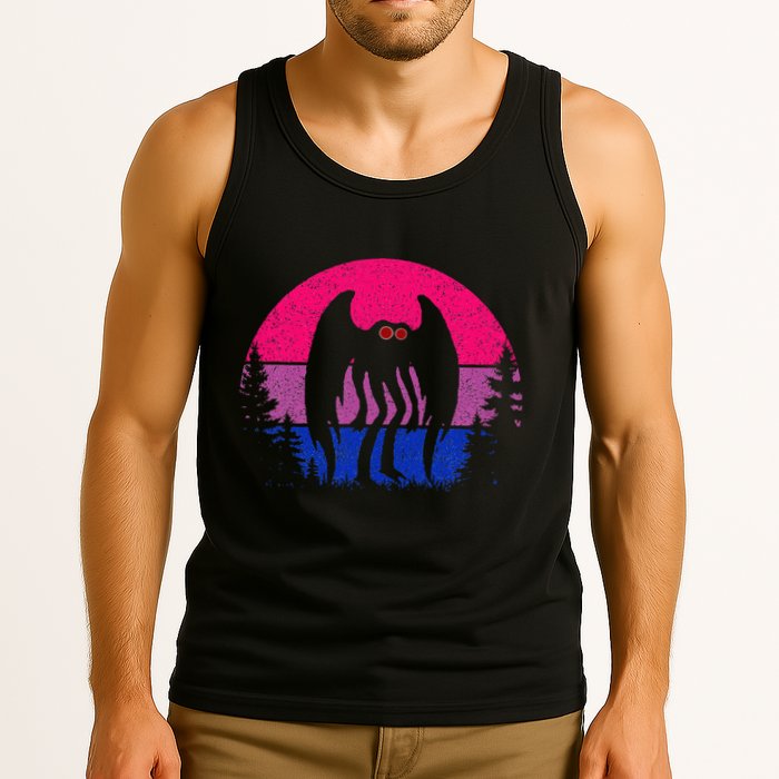 Retro Bi Mothman Bisexual Pride Point Pleasant Cryptid Tank Top