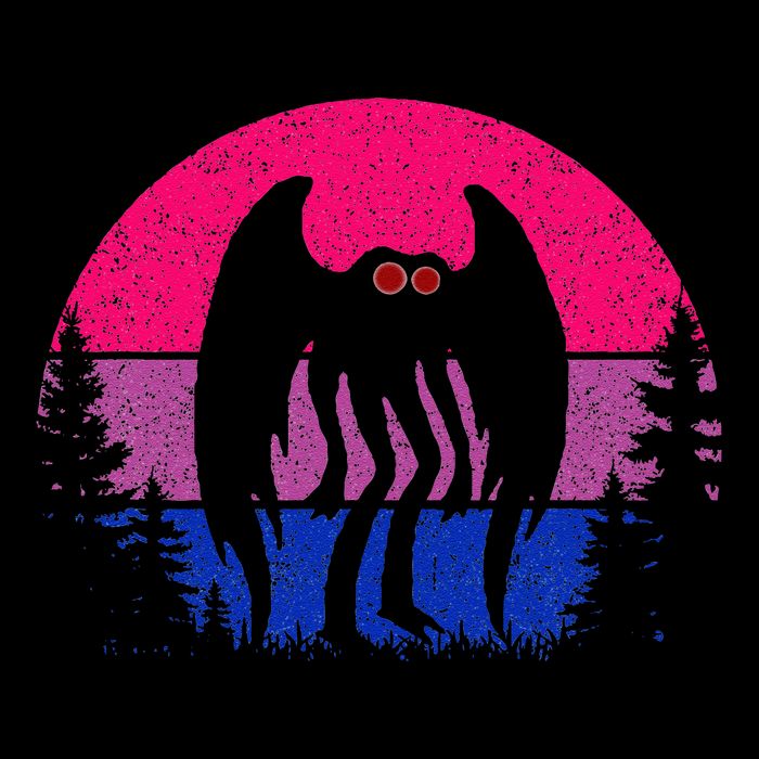 Retro Bi Mothman Bisexual Pride Point Pleasant Cryptid Tank Top