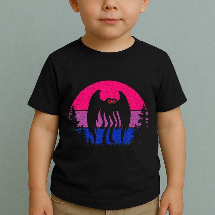 Retro Bi Mothman Bisexual Pride Point Pleasant Cryptid Toddler T-Shirt