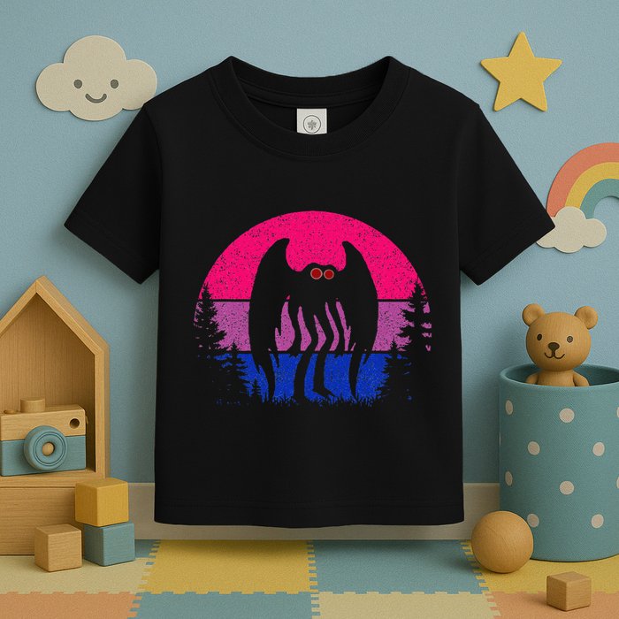 Retro Bi Mothman Bisexual Pride Point Pleasant Cryptid Toddler T-Shirt