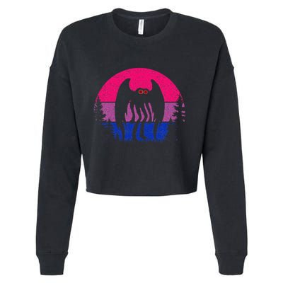 Retro Bi Mothman Bisexual Pride Point Pleasant Cryptid Cropped Pullover Crew