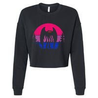 Retro Bi Mothman Bisexual Pride Point Pleasant Cryptid Cropped Pullover Crew