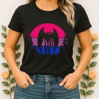 Retro Bi Mothman Bisexual Pride Point Pleasant Cryptid Womens T-Shirt