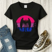 Retro Bi Mothman Bisexual Pride Point Pleasant Cryptid Womens T-Shirt