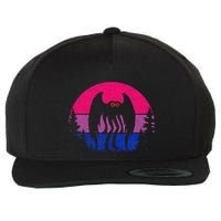 Retro Bi Mothman Bisexual Pride Point Pleasant Cryptid Wool Snapback Cap