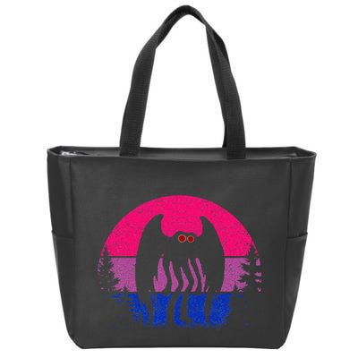 Retro Bi Mothman Bisexual Pride Point Pleasant Cryptid Zip Tote Bag