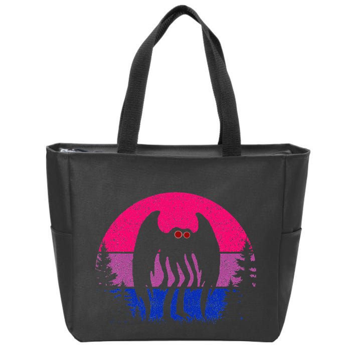 Retro Bi Mothman Bisexual Pride Point Pleasant Cryptid Zip Tote Bag