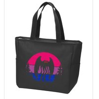 Retro Bi Mothman Bisexual Pride Point Pleasant Cryptid Zip Tote Bag