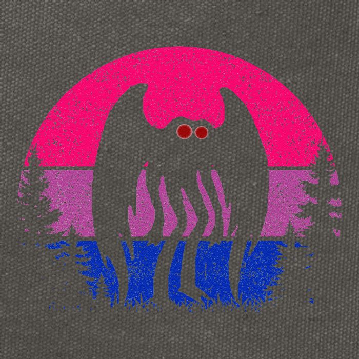 Retro Bi Mothman Bisexual Pride Point Pleasant Cryptid Cotton Canvas Backpack