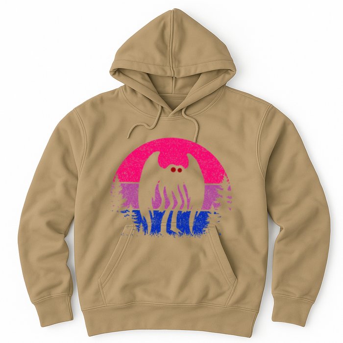 Retro Bi Mothman Bisexual Pride Point Pleasant Cryptid Hoodie