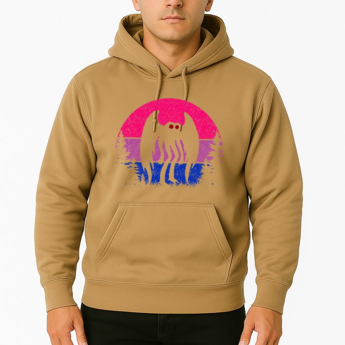 Retro Bi Mothman Bisexual Pride Point Pleasant Cryptid Hoodie