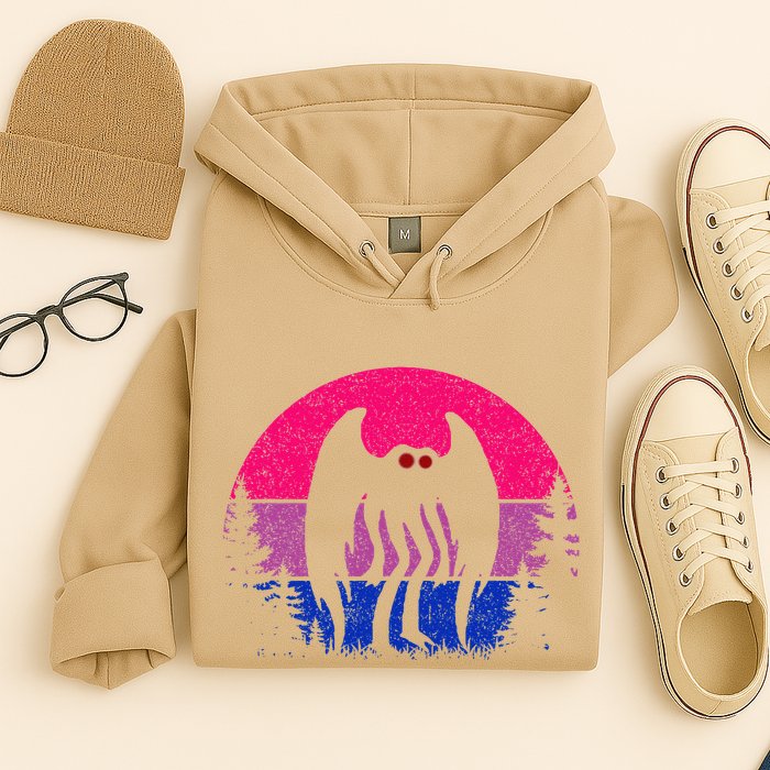 Retro Bi Mothman Bisexual Pride Point Pleasant Cryptid Hoodie
