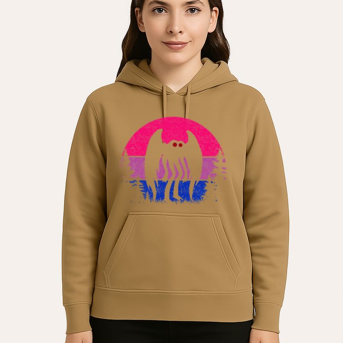 Retro Bi Mothman Bisexual Pride Point Pleasant Cryptid Hoodie