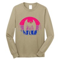 Retro Bi Mothman Bisexual Pride Point Pleasant Cryptid Long Sleeve Shirt